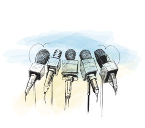 dessin de micros de presse