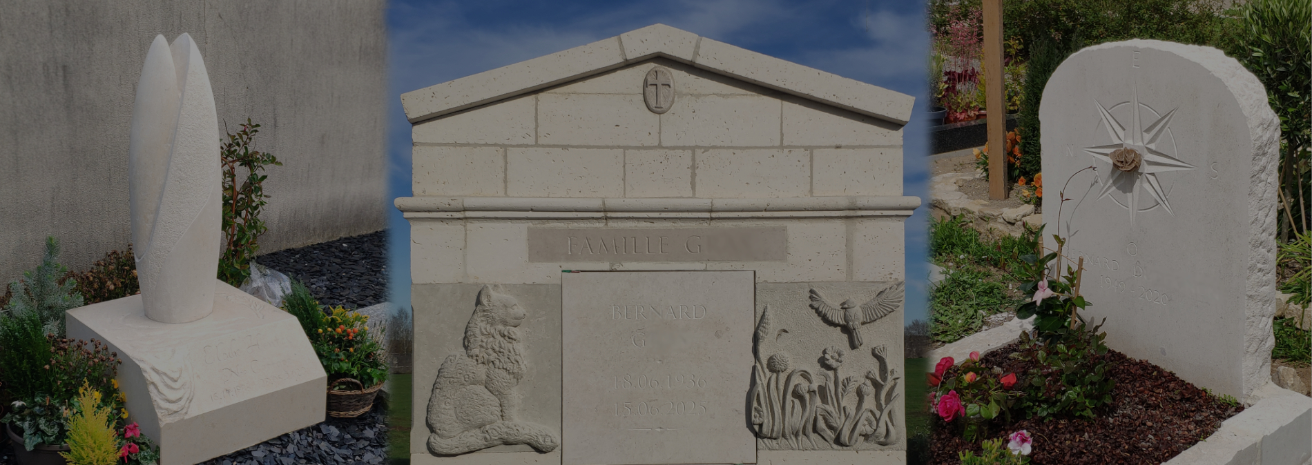 monuments funéraires en pierre calcaire sur mesure